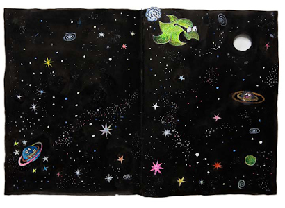 ULIVOGEL KINDERBUCH
2008 - 2010 Tusche, Filzstift, Aquarell 32 x 48 cm
